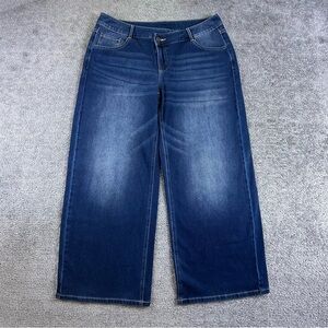 Halara Flex Asymmetric Low Rise Baggy Wide Leg Jeans Sz Large Style 02669802